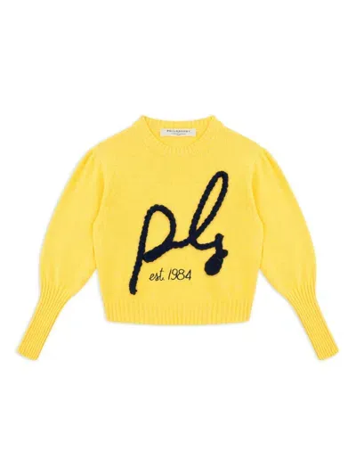 Philosophy Di Lorenzo Serafini Kids' Logo-embroidered Sweatshirt In Yellow