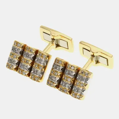 Pre-owned Piaget 18k Yellow Gold Diamond Cufflinks