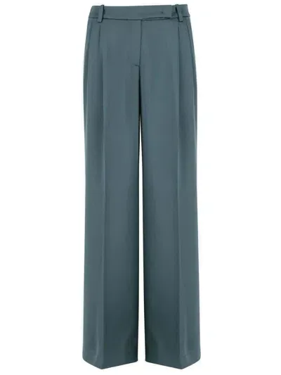 Pinko Laon Wide Leg Trousers In Green