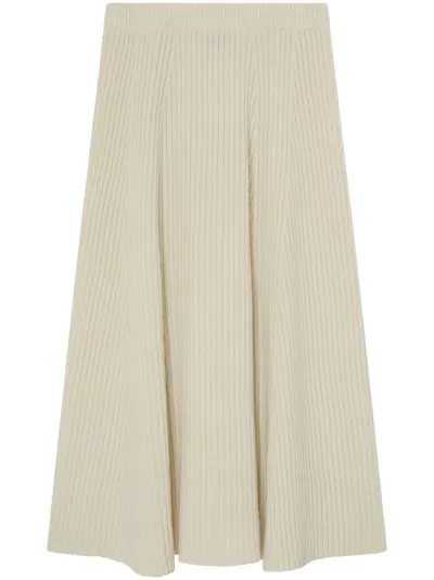 Pinko Ribbed-knit Skirt In White