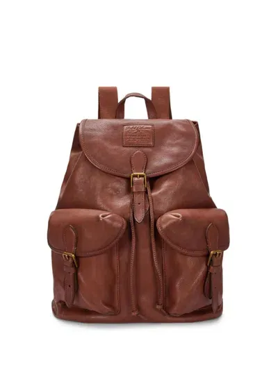 Polo Ralph Lauren Leather Heritage Backpack In Brown