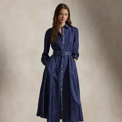 Polo Ralph Lauren Mixed-print Mulberry Silk Shirtdress In Geo Paisley