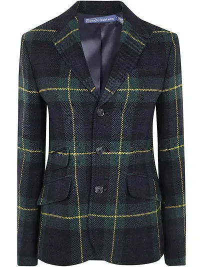 Polo Ralph Lauren Plaid Wool Twill Blazer In Multicolour