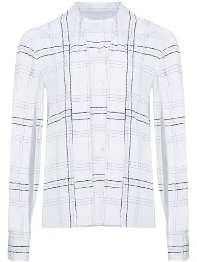 Ports 1961 Checked Tie-strap Shirt In White