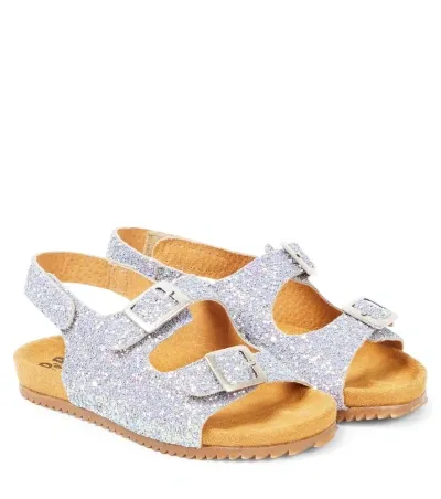 Pèpè Kids' Galassia Glitter Sandals In Blue