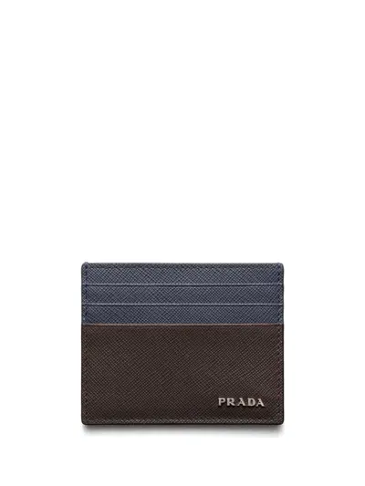 Prada Leather Cardholder In Braun