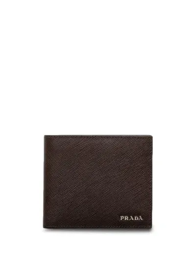 Prada Saffiano Leather Wallet In Brown