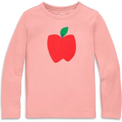 Primary Kids'  Long Sleeve Apple Tee In Grapefruit Apple