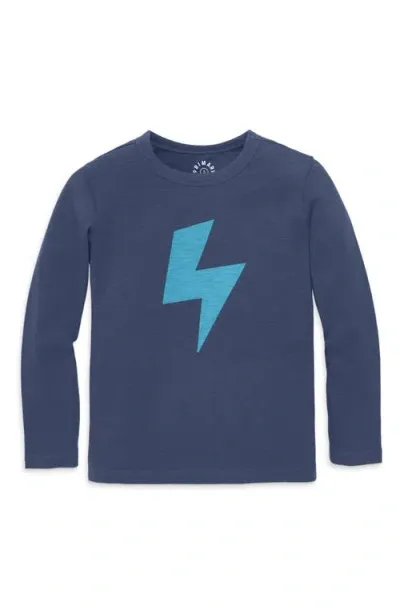 Primary Long Sleeve Bolt Tee In Sunwashed Navy Bolt