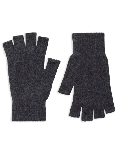 Pringle Of Scotland Fingerless Cashmere Gloves In Gray