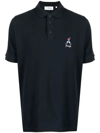 Pringle Of Scotland Geometric George Golf Polo Shirt In Blau