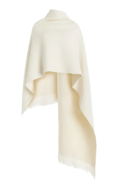 Proenza Schouler Boucle Knit Shawl Top In Off-white