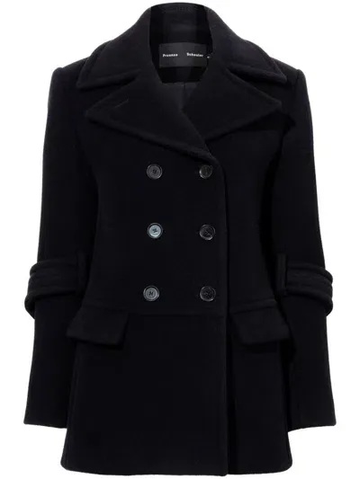 Proenza Schouler Rowen Coat In Eco Double Face Wool In Black  