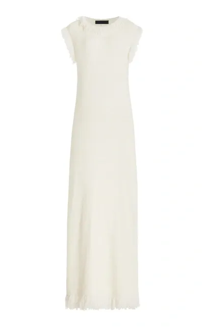 Proenza Schouler Toni Boucle Knit Maxi Dress In Off-white