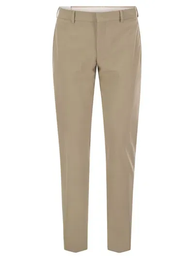 Pt Torino Epsilon Trousers In Technical Fabric In Light Beige