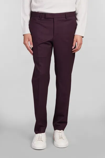 Pt Torino Pants In Bordeaux Wool In Purple