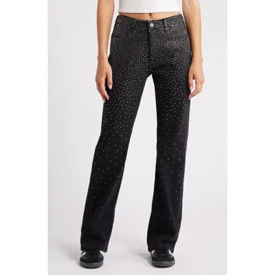 Ptcl Star High Waist Wide Leg Jeans In Black