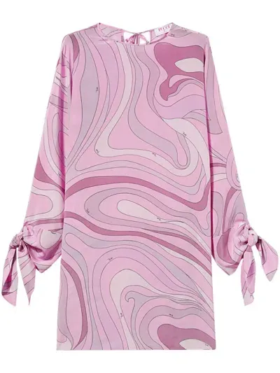 Pucci Abstract-pattern Print Mini Dress In Pink