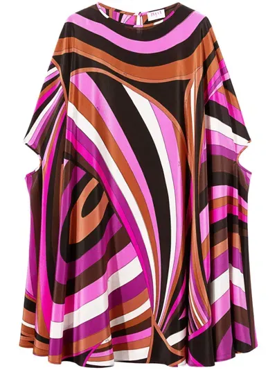 Pucci Iride-print Silk Kaftan In Pink