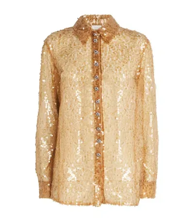 Rabanne Sequin Shirt In Yellow