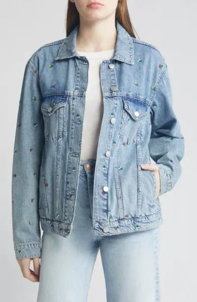 Rails Grove Floral Embroidered Denim Jacket In Flower Field