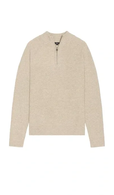 Rails Stark Quater Zip Sweater In Beige