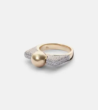 Rainbow K Ball 14kt Gold Ring With Diamonds