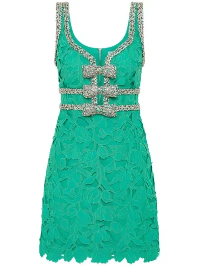 Rebecca Vallance Eden Bow Mini Dress In Green