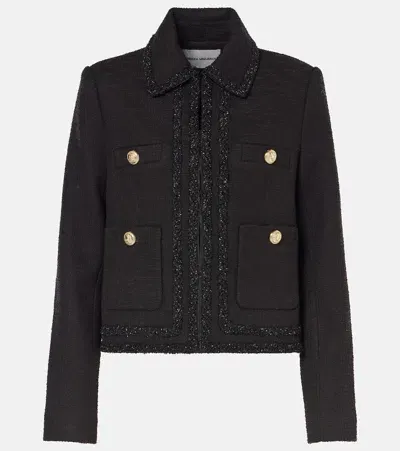 Rebecca Vallance Cropped Tweed Jacket In Black