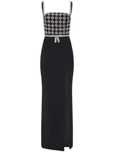 Rebecca Vallance Rina Side-slit Gown In Black