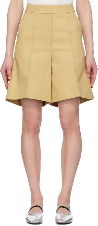 Recto Beige Structured Shorts