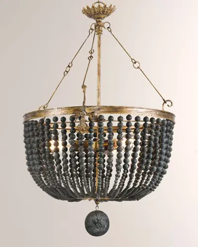 Regina Andrew Fabian Wood Bead Chandelier In Black