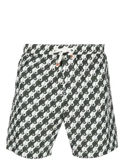 Reina Olga All-over Graphic Print Swim Shorts In Grün