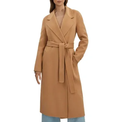 Reiss Emile Belted Wool Blend Coat In Camel