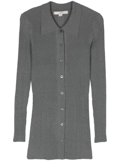 Remain Ribbed Knit Cardigan In Grey