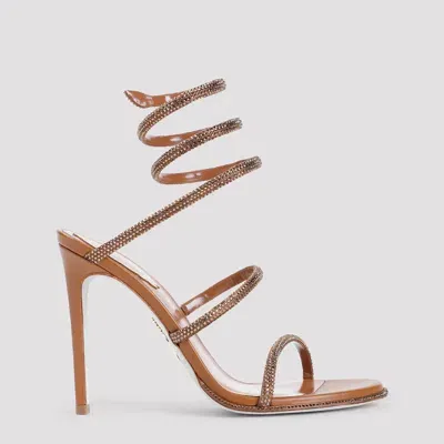 René Caovilla Brown Cleo Calf Leather Sandals