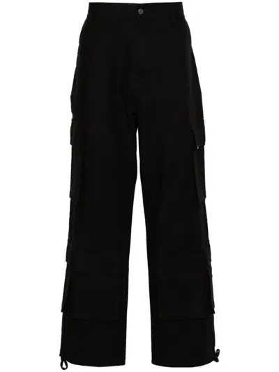 Represent Cargo-pockets Straight Trousers In Black