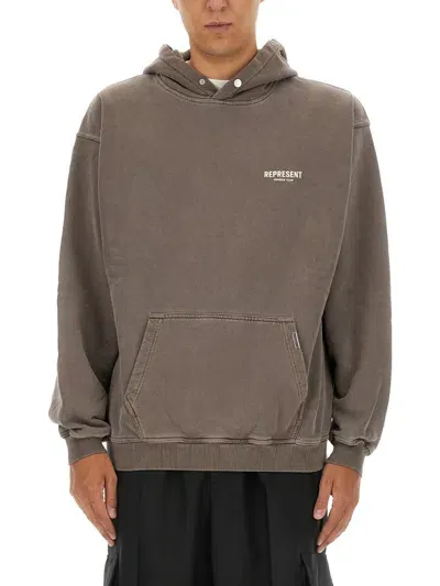 Represent Sweatshirt With Logo In Grey