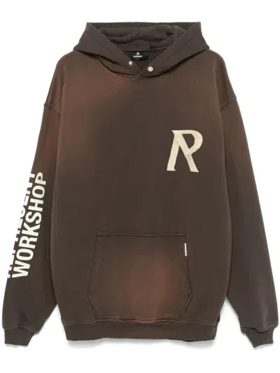 Represent Tape-detail Hoodie In Brown