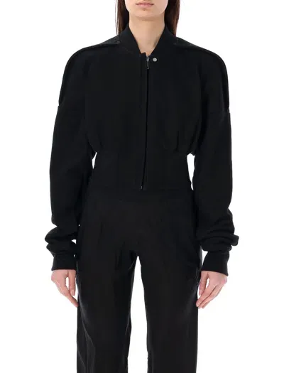 Rick Owens Long-sleeved Cropped Jacket In Black