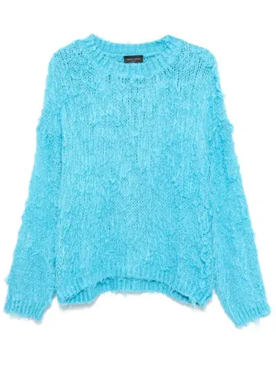 Roberto Collina Textured Sweater In Blue