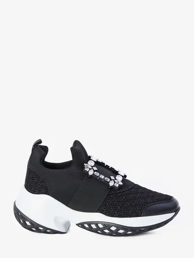 Roger Vivier Sneakers Viv Run Strass Buckle In Black