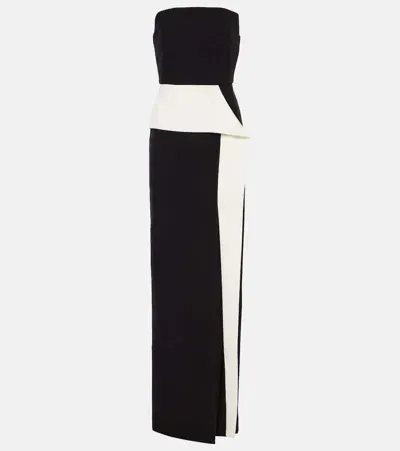 Roland Mouret Strapless Crêpe Gown In Black