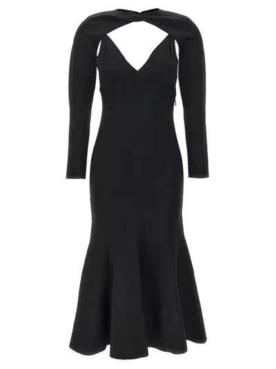 Roland Mouret Stretch Knit Midi Dress In Black