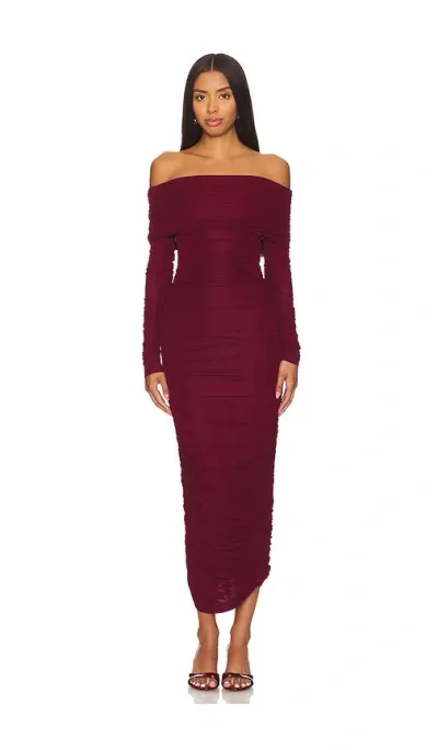 Ronny Kobo Varonica Dress In Burgundy