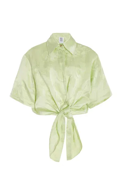 Rosie Assoulin Tie Me Up; Tie Me Button-down Shirt In Green