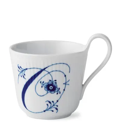 Royal Copenhagen Porcelain Fluted Alphabet Mug In Blue