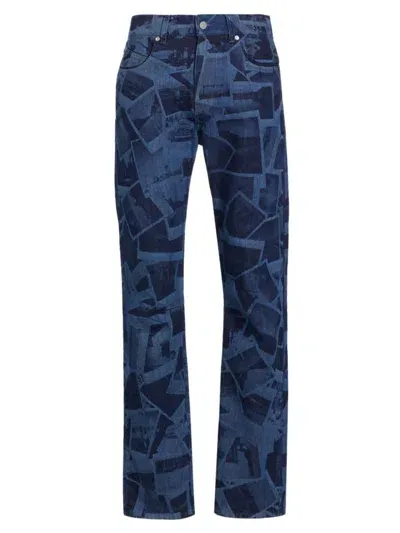 Rta Men's Collage Slim-fit Jeans In Indigo Photo Collage