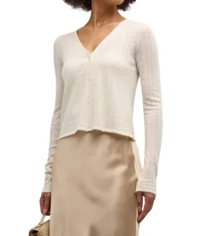 Sablyn Vincent Pointelle Knit Cashmere Cardigan In White