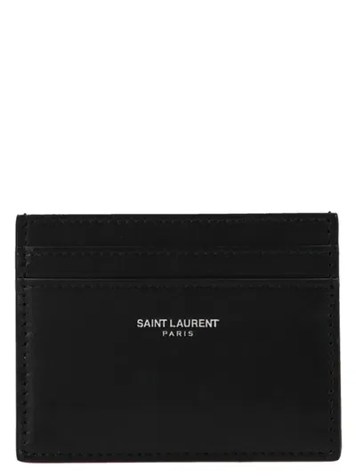 Saint Laurent Logo Card Holder In Black